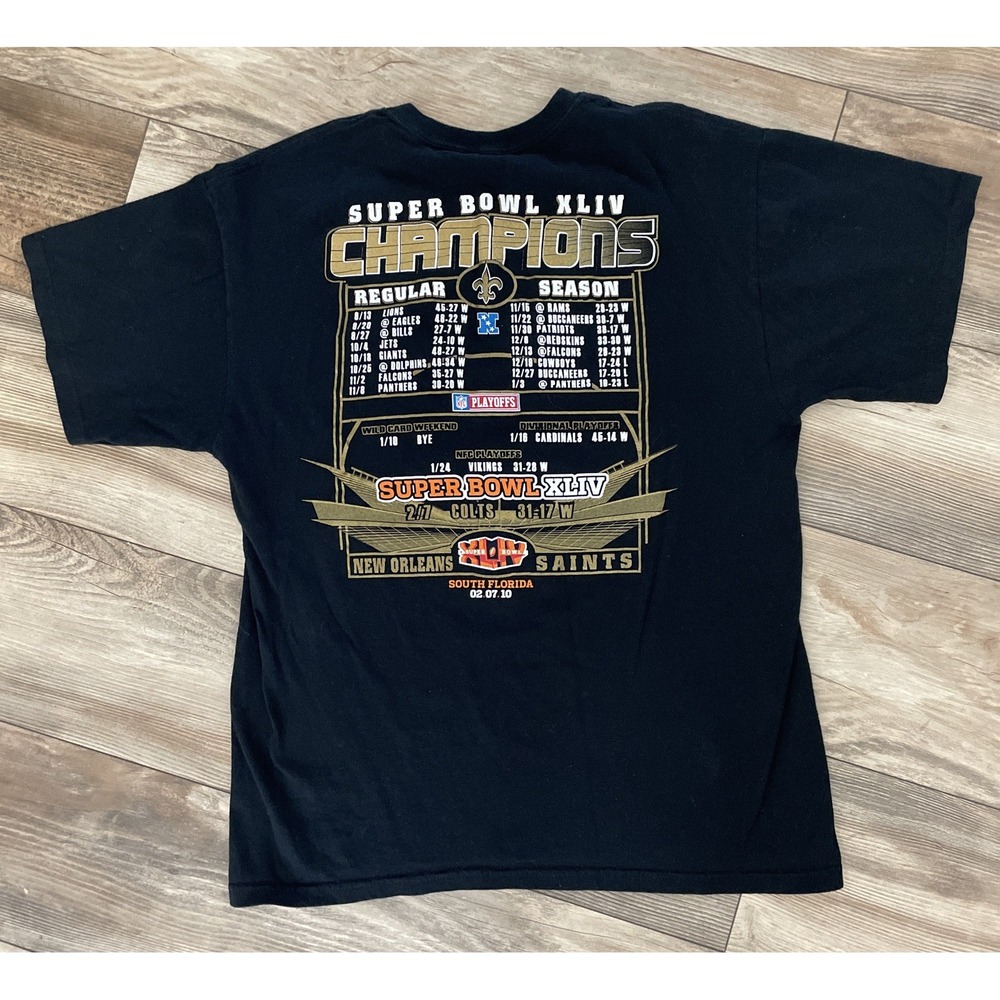 New Orleans Shirt Men Large Classic Edition 2010 XLIV‎ Super Bowl Champions